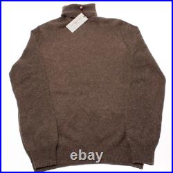 Luciano Barbera NWT Turtleneck Sweater Size 50 (US M) in Brown Cashmere & Wool