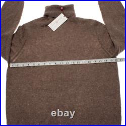 Luciano Barbera NWT Turtleneck Sweater Size 50 (US M) in Brown Cashmere & Wool