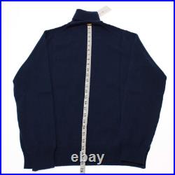 Luciano Barbera NWT Turtleneck Sweater Size 50 US Medium in Blue 100% Cashmere