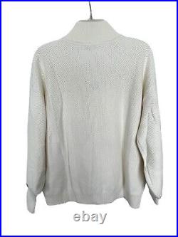 Lunya Women's Cozy Cotton Silk Pocket Henley Sweater Size M New