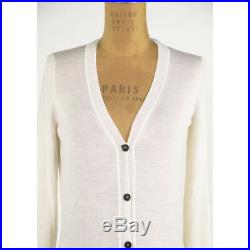 M NEW $895 GUCCI Ivory 100% CASHMERE Fine Knit V-Neck Cardigan SWEATER Top NWT
