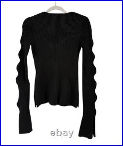 MACH & MACH Cutout Womens Medium Black Long Sleeve Rib Sweater $648