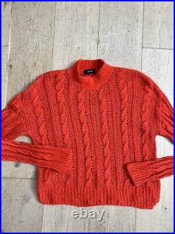 ME+EM cashmere silk cable knit orange jumper/sweater. Size M. RRP £275. Soft