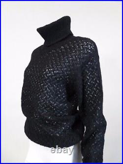 MISSONI BLACK KNIT WOOL TURTLENECK SWEATER Deadstock