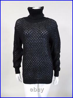 MISSONI BLACK KNIT WOOL TURTLENECK SWEATER Deadstock