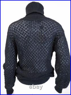 MISSONI BLACK KNIT WOOL TURTLENECK SWEATER Deadstock