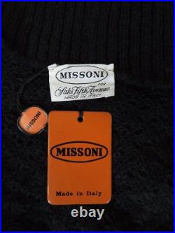 MISSONI BLACK KNIT WOOL TURTLENECK SWEATER Deadstock