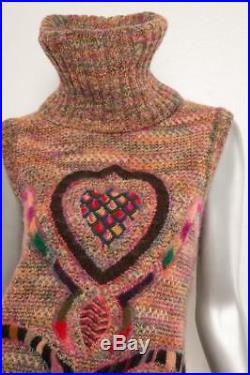 MISSONI COLLECTIBLE 2002 Multi-Color Sleeveless Turtleneck Sweater Vest M 12/150