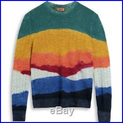 MISSONI Mens Tie-Dye Color-Block Alpaca Wool Sweater ZigZag IT48/M FW19 $1165
