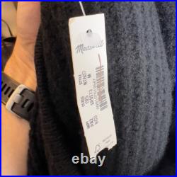 Madewell $198 Womens Merino Wool-Blend Scarf Sweater Jacket Black Size M NT607