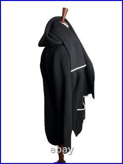 Madewell $198 Womens Merino Wool-Blend Scarf Sweater Jacket Black Size M NT607