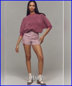 Maeve Anthropologie Violetta Pink Tinsel Short Sleeve Sweater Medium New NWT HTF Maeve Anthropologie Violetta Pink Tinsel Short Sleeve Sweater Medium New NWT HTF