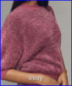 Maeve Anthropologie Violetta Pink Tinsel Short Sleeve Sweater Medium New NWT HTF Maeve Anthropologie Violetta Pink Tinsel Short Sleeve Sweater Medium New NWT HTF