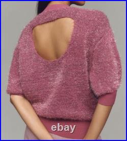 Maeve Anthropologie Violetta Pink Tinsel Short Sleeve Sweater Medium New NWT HTF Maeve Anthropologie Violetta Pink Tinsel Short Sleeve Sweater Medium New NWT HTF