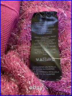Maeve Anthropologie Violetta Pink Tinsel Short Sleeve Sweater Medium New NWT HTF