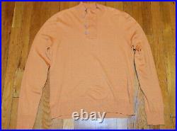 Maison Margiela Mens Dark Orange Mock Neck Linen Wool Sweater Medium
