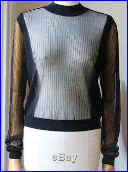 Maison Margiela Sheer Ribbed Wool Blend Sweater Medium