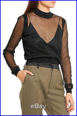 Maison Margiela Sheer Ribbed Wool Blend Sweater Medium