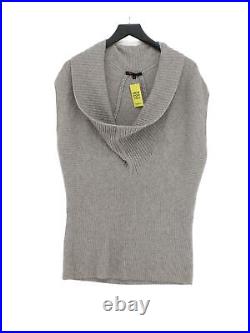 Maje Women's Jumper M Grey Cashmere with Wool Roll Neck Pullover