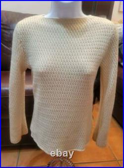 Manrico Women's 100% Cashmere Thick Textured Knit Crewneck Sweater M / L $1395 Manrico Women's 100% Cashmere Thick Textured Knit Crewneck Sweater M / L $1395