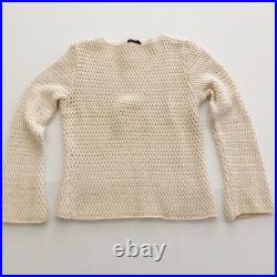 Manrico Women's 100% Cashmere Thick Textured Knit Crewneck Sweater M / L $1395