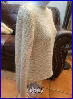 Manrico Women's 100% Cashmere Thick Textured Knit Crewneck Sweater M / L $1395 Manrico Women's 100% Cashmere Thick Textured Knit Crewneck Sweater M / L $1395