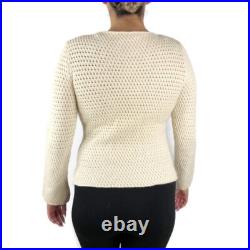Manrico Women's 100% Cashmere Thick Textured Knit Crewneck Sweater M / L $1395