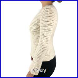 Manrico Women's 100% Cashmere Thick Textured Knit Crewneck Sweater M / L $1395 Manrico Women's 100% Cashmere Thick Textured Knit Crewneck Sweater M / L $1395