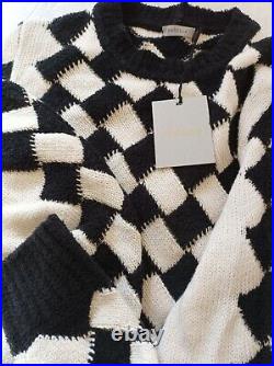 Marella Jumper Sweater, Black and White Check, Sz M Made Italy RRP £190 BNWT