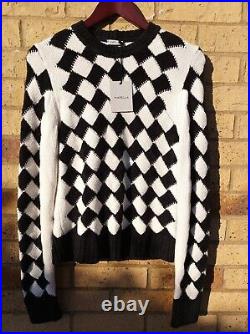 Marella Jumper Sweater, Black and White Check, Sz M Made Italy RRP £190 BNWT