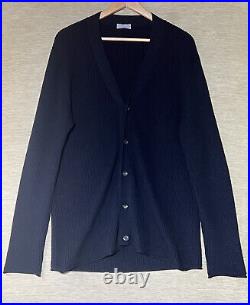 Margaret Howell Cardigan Size M Black 100% Wool Longline Button Down V Neck