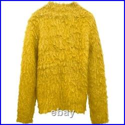 Marni Brushed Mohair Sweater Yellow V-Neck Mens IT46/S-L $1000