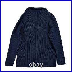 Maurizio Baldassari Mens Wool Barley Stitch Swacket Sweater Navy Blue M (EU 50)