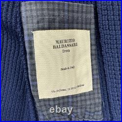 Maurizio Baldassari Mens Wool Barley Stitch Swacket Sweater Navy Blue M (EU 50)
