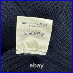 Maurizio Baldassari Mens Wool Barley Stitch Swacket Sweater Navy Blue M (EU 50)