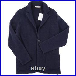 Maurizio Baldassari Navy Blue Plush Wool Cardigan Sweater-Blazer M Teddy Swacket