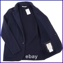 Maurizio Baldassari Navy Blue Plush Wool Cardigan Sweater-Blazer M Teddy Swacket