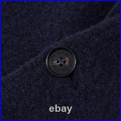 Maurizio Baldassari Navy Blue Plush Wool Cardigan Sweater-Blazer M Teddy Swacket