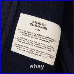 Maurizio Baldassari Navy Blue Plush Wool Cardigan Sweater-Blazer M Teddy Swacket