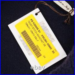 Maurizio Baldassari Navy Blue Plush Wool Cardigan Sweater-Blazer M Teddy Swacket