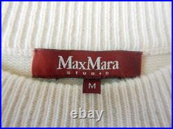 Max Mara Studio Women's Designer White Cashmere Wool Sweater Jumper Medium