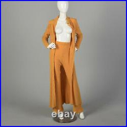 Medium 1970s 2pc Set Ribbed Knit Pants Angora Cozy Sweater Dress VTG 70s Autumn