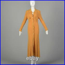 Medium 1970s 2pc Set Ribbed Knit Pants Angora Cozy Sweater Dress VTG 70s Autumn