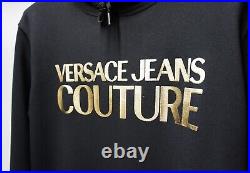 Medium size Versace Jeans Couture Gold Logo Black Sweatshirt Hoodie BNWT