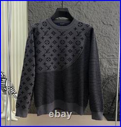 Men all logo Pullover sweater men black size M/L/XL