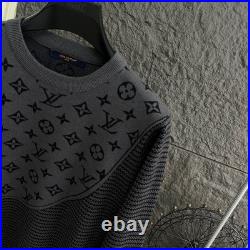 Men all logo Pullover sweater men black size M/L/XL