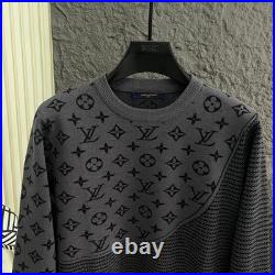 Men all logo Pullover sweater men black size M/L/XL