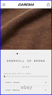 Men's Lovely Warm Sweater Down Hill In Brown By Carema RRP$388