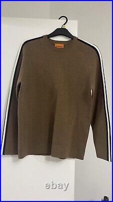 Men's Lovely Warm Sweater Down Hill In Brown By Carema RRP$388