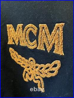 Men's MCM Classic Logo Sweater in Black with Orange Print